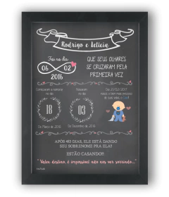 Quadro Chalkboard História do Casal