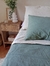 Pack Cubre Edredón Reversible VERDE SECO + Manta y Fundas de almohadas - Indiga Deco Serrana