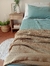 Imagen de Pack Cubre Edredón Reversible VERDE SECO + Manta y Fundas de almohadas