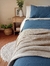 Pack Cubre Edredón Reversible AZUL ACERO + Manta y Fundas de almohadas - Indiga Deco Serrana