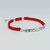 Pulsera de Hilo Ajustable Rojo con Bolitas y Perla