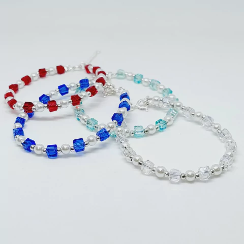 Pulsera con Cristales y Perlas 