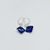 Aros con Piedra Cubic Azul Cierre Brisura Plata 925