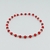 Pulsera Elastizada con Bolitas Rojas Plata 925