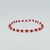 Pulsera Elastizada con Bolitas Rojas Plata 925