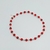 Pulsera Elastizada con Bolitas Rojas Plata 925