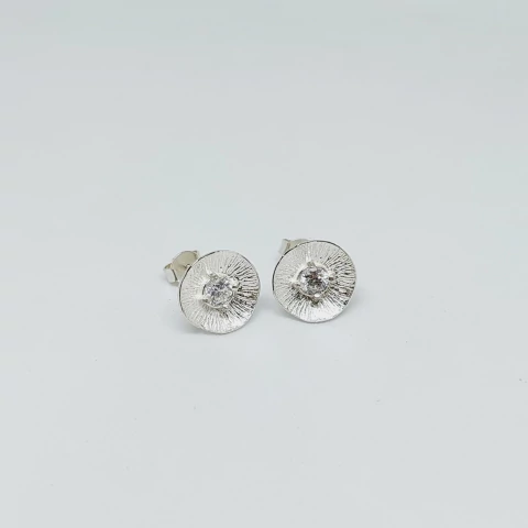 Aros con Piedra 12mm plata 925