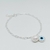 Pulsera Eslabones con Dije Perla y Ojito Griego plata 925