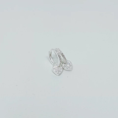 Aros Argolla Corazón y Piedras 13mm - comprar online