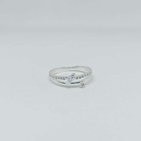 Anillo Doble con Piedritas