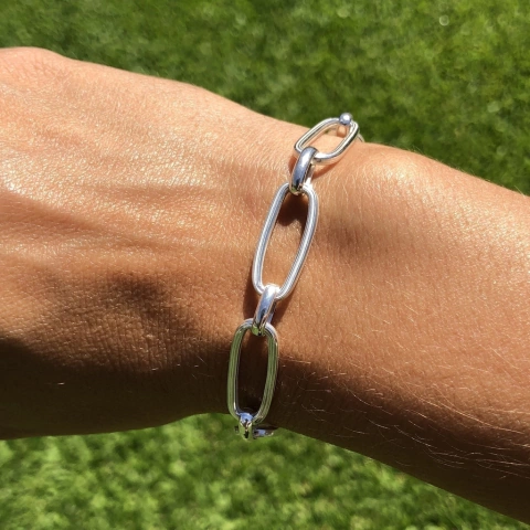 Pulsera Eslabones Paulina con Cierre Marinero Plata 925