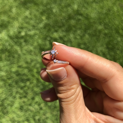 Anillo Estrella Fugaz Rosé con Piedras