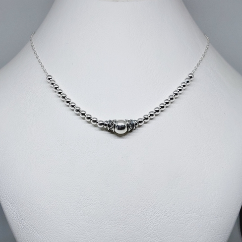 Cadena con dije estilo bali plata 925