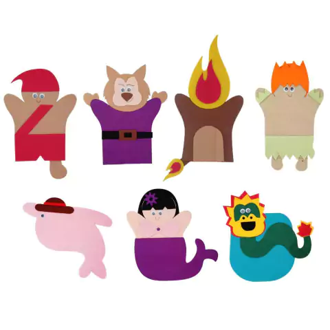 Kit de Fantoches Folclore Brasileiro com 7 peças