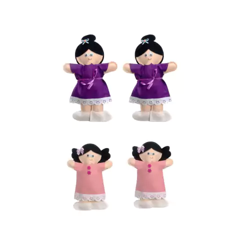 Imagem do Kit Bonecos Família Homo Afetiva Homo Parental Branca