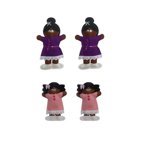 Imagem do Kit Bonecos Família Homo Afetiva Homo Parental Negra