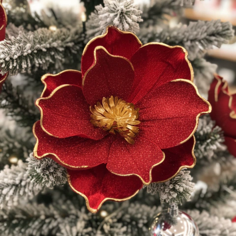 ADORNO FLOR ROJA DE TELA
