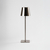LAMPARA DE MESA LED INALAMBRICA DE METAL BASE CUADRADA Y PANTALLA CONICA PLATEADA - comprar online