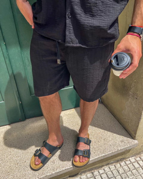 Bermuda Oversize Venezia – Lino Tramado - comprar online