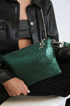 Bandolera Ginebra Crocco Verde W/Snake - comprar online