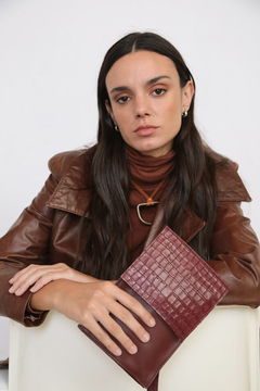 Bandolera Mini Bag Kenya I Crocco Bordó - comprar online