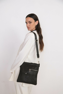 Bandolera Saturno I Crocco Negro Mate - comprar online