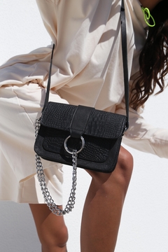 Bandolera Tónica Negro Lisa c/Crocco Opaco - bysofia