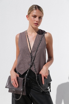 Bandolera Berlina Crocco Opaco Negro - comprar online