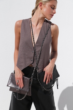 Bandolera Berlina Crocco Opaco Negro - comprar online