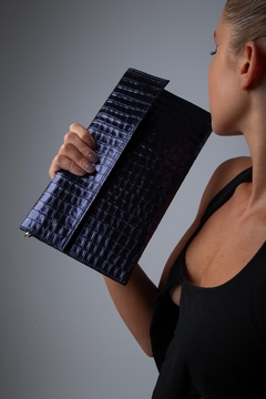 Sobre Rectangle Crocco Metal Azul - bysofia