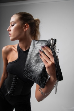 Bandolera Ginebra Crocco Negro W/Snake - bysofia