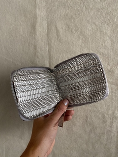 Billetera Agnes Reptil Plata - tienda online