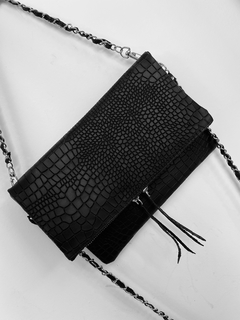 Bandolera Berlina Crocco Opaco Negro - bysofia