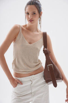 Cartera Naíma I Tabaco Graneado C/Correa Lisa - tienda online