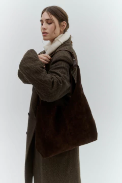 Cartera Guampa | Gamuza Marrón Chocolate - comprar online