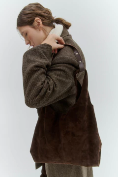 Cartera Guampa | Gamuza Marrón Chocolate en internet