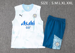 conjunto-de-treino-do-manchester-city-puma-2023-2024-2025-23-24-25-branco--branco-camisa-camiseta-regata-quente-short-bermuda-calção-fresco-academia-treino-treinar-treinamento-malhar-novo-nova-lançamento-temporada-profissional-original-oficial-