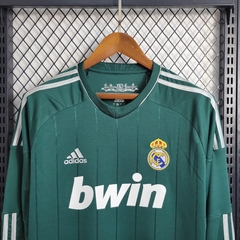 real-madrid-adidas-retro-2012-2013-third-terceiro-terceira-3-verde-escuro-manga-longa-cumprida-liga-dos-campeoes-champions-league-patrocinios-patrocinadores-patches-patch-torcedor-torcedores-futebol-masculino-masculina-frete-gratis-envio-campeonato-intern