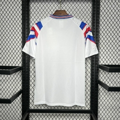 camisa-do-frança-adidas-retrô-1996-away-2-fora-reserva-ii-vermelho-azul-branca-escuro-patrociníos-patrocinadores-uniforme-antiga-contemporânea-autêntica-rara-colecionadores-profissional-torcedor-torcedores-elastano-comprar-online-