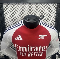 camisa-do-arsenal-adidas-2024-2025-24-25-home-1-casa-titular-i-vermelha-branca-manga-longa-patrocinios-patrocinadores-uniforme-nova-lancamento-novo-profissional-jogador-jogadores-colada-masculina-futebol-masculino-masculina-confortavel-frete-grátis
