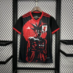 camisa-do-japão-adidas-2024-2025-24-25-edição-especial-goku-kakarot-sayajin-dragon-ball-z-desenho-anime-japonês-preta-vermelha-patrociníos-patrocinadores-uniforme-nova-lançamento-novo-profissional-torcedor-torcedores-elastano-futebol-masculina-masculino-h