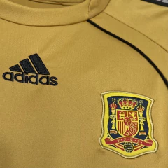 camisa-da-espanha-adidas-retrô-2008-away-2-fora-reserva-ii-dourada-patrocinadores-uniforme-antigo-autêntico-contemporânea-colecionadores-profissional-torcedor-torcedores-elastano-futebol-masculina-masculino-homem-frete-grátis-comprar-online-