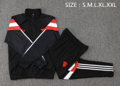 conjunto-agasalho-de-treino-do-manchester-united-adidas-2024-2025-24-25-preta-vermelho-e-branco-zíper-pré-jogo-aquecimento-treino-treinamento-zíper-completo-jaqueta-casaco-corta-vento-inverno-frio-chuva-calça-calção-fresco-academia-treinar-comprar-online