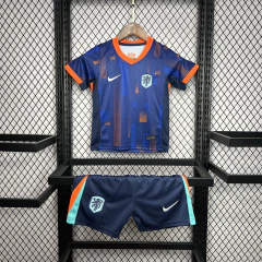 conjunto-do-holanda-nike-2024-2025-24-25-away-2-fora-reserva-ii-azul-laranja-patrocinios-patrocinadores-uniforme-nova-lancamento-novo-infantil-infanto-kids-criança-kit-menino-profissional-jogador-jogadores-masculina-futebol-masculino-masculina-confortavel