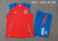 conjunto-de-treino-da-espanha-adidas-2024-2025-2024-23-25-25-vermelho-azul-pré-jogo-regata-camisa-camiseta-calça-short-shors-fresco-academia-treino-treinar-treinamento-malhar-novo-nova-lançamento-temporada-profissional-original-oficial-