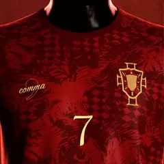 camisa-do-portugal-nike-2023-2024-2025-edição-especial-vermelha-cr7-the-siu-patrocinios-patrocinadores-uniforme-nova-lancamento-novo-profissional-torcedor-masculina-futebol-masculino-masculina-confortavel-frete-grátis