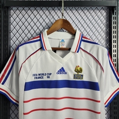 franca-adidas-retro-1998-away-reserva-2-fora-branca-branco-azul-vermelho-copa-do-mundo-patrocinios-patrocinadores-patches-patch-torcedor-torcedores-futebol-masculino-masculina-frete-gratis-envio-campeonato-internacional-selecao-selecoes-tecnologia-elastan