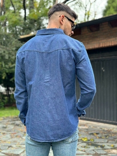 Camisa Jean Clásica Azul en internet