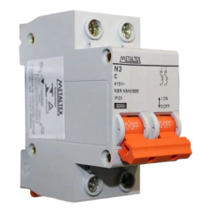 Disjuntor Bipolar 2X 10A Curva C Metaltex