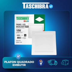 PLAFON QUADRADO EMBUTIR 18W BN LYS - TASCHIBRA - comprar online